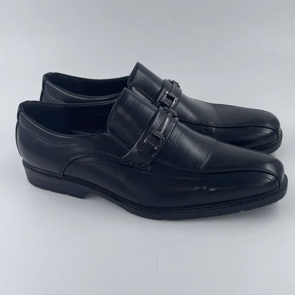 Xray Shoes Men's 13 Black Faux Leather Slip-on Dress Loafers Event Wedding